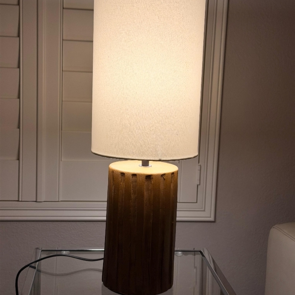 Modern White and Brown Table Lamp - Picture 6 of 7